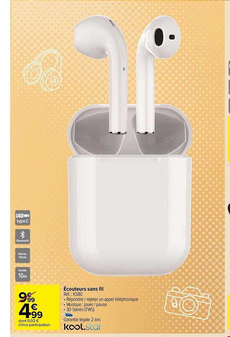 écouteurs sans fil kool star