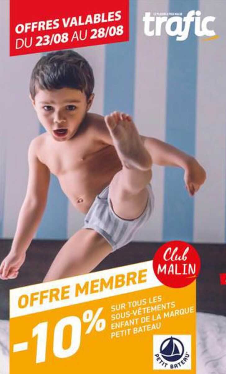 les sous-vêtements enfant de la marque petit bateau