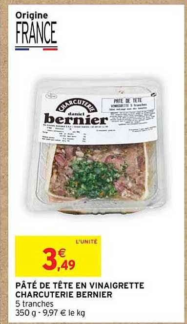 pâté de tête en vinaigrette charcuterie bernier