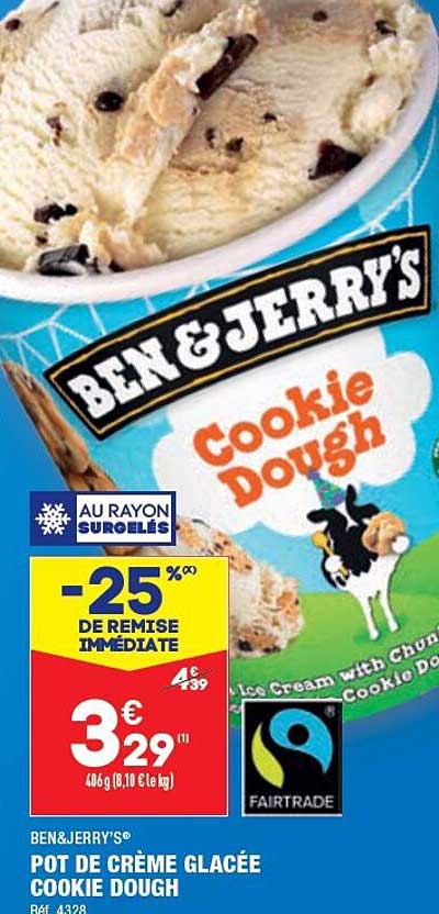pot de crème glacée cookie dough ben & jerry's