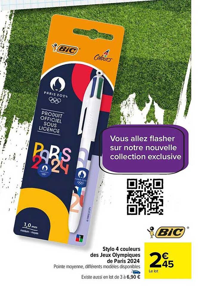 Stylo 4 Couleurs Des Jeux Olympiques De Paris 2024 Bic
