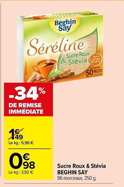 sucre roux & stévia beghin say