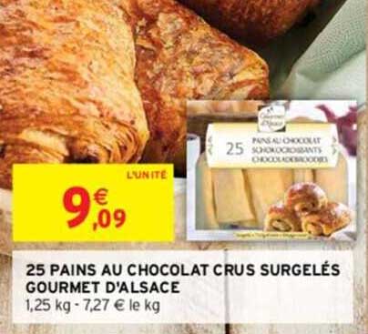 25 Pains Au Chocolat Crus Surgelés Gourmet D'alsace