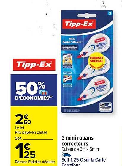 3 Mini Rubans Correcteurs Tipp-ex