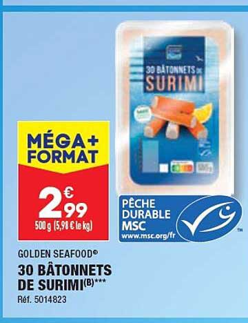 30 Bâtonnets De Surimi Golden Seafood