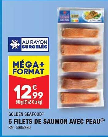 5 Filets De Saumon Avec Peau Golden Seafood