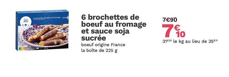 6 Brochettes De Bœuf Au Fromage Et Sauce Soja Sucrée