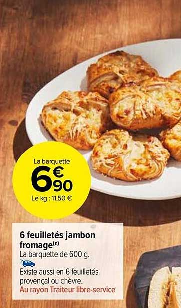 6 Feuilletés Jambon Fromage