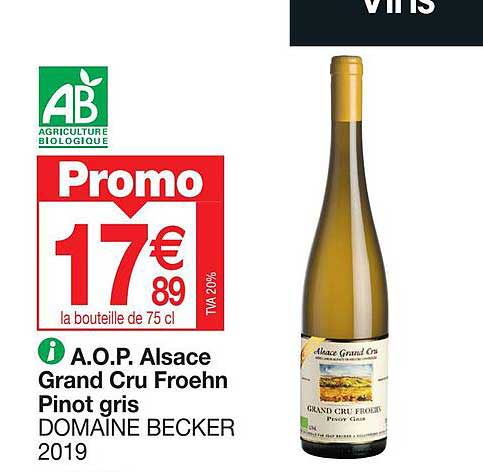 a.o.p. alsace grand cru froehn pinot gris domaine becker