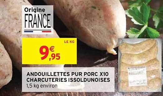 Andouillettes Pur Porc X 10 Charcuteries Issoldunoises