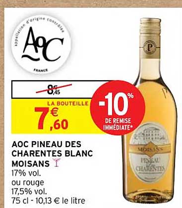 Aoc Pineau Des Charentes Blanc Moisans