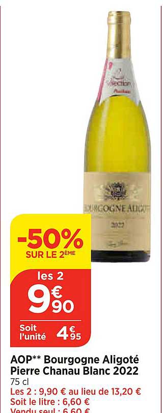 aop bourgogne aligoté pierre chanau blanc 2022