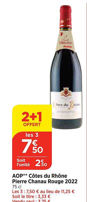 aop côtes du rhône pierre chanau rouge 2022