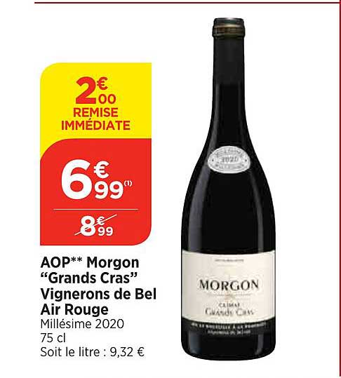 Aop Morgon «grands Cras» Vignerons De Bel Air Rouge