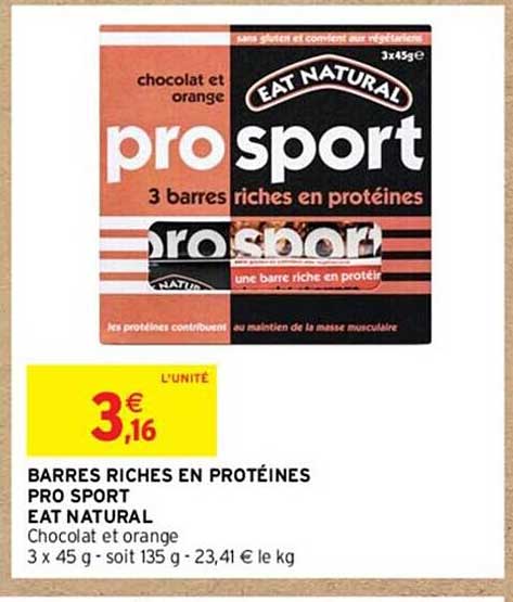 barres riches en protéines pro sport eat natural