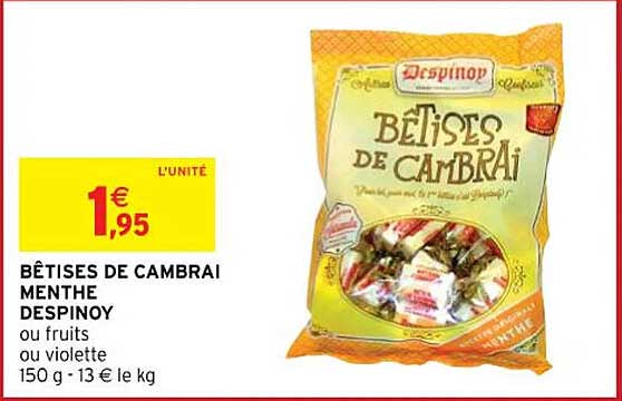 bêtises de cambrai menthe despinoy