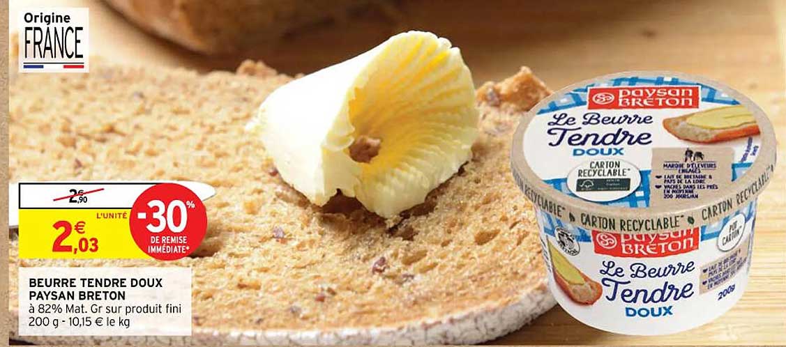 beurre tendre doux paysan breton