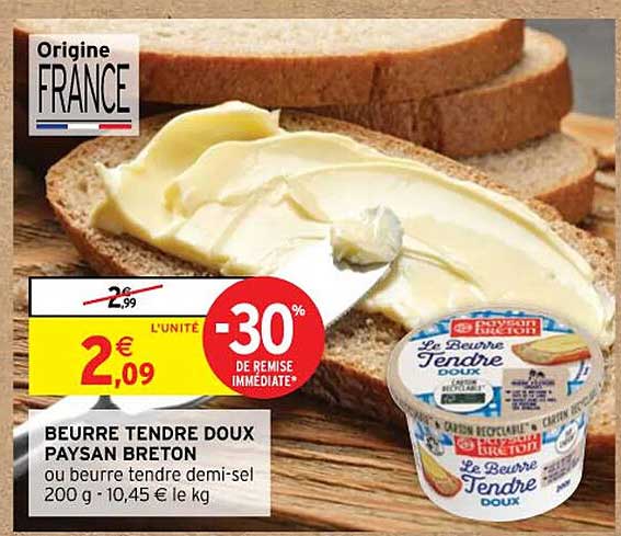 beurre tendre doux paysan breton