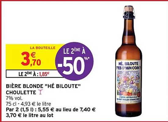 bière blonde "hé biloute" choulette