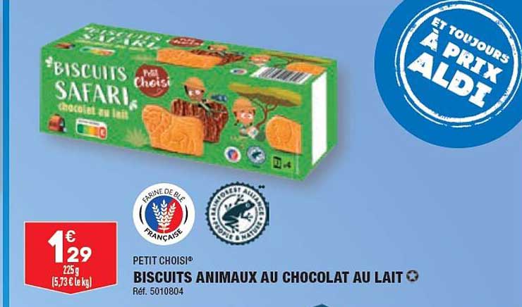 biscuits animaux au chocolat au lait petit choisi