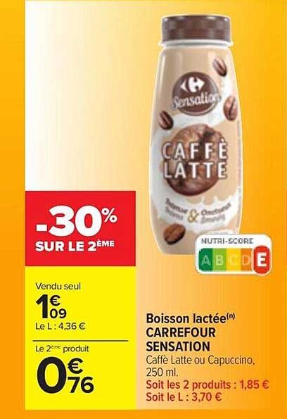 boisson lactée carrefour sensation