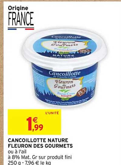 Cancoillotte Nature Fleuron Des Gourmets
