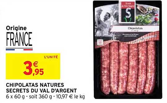 chipolatas natures secrets du val d'argent