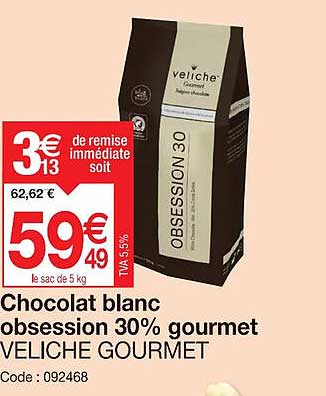 chocolat blanc obsession 30% gourmet veliche gourmet