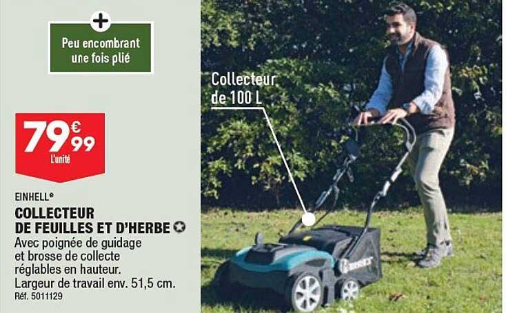 collecteur de feuilles et d'herbe einhell