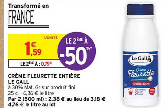 crème fleurette entière le gall