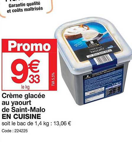 crème glacée au yaourt de saint-malo en cuisine