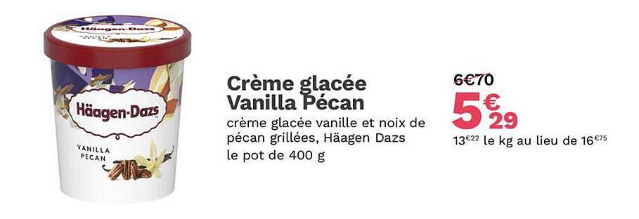 crème glacée vanilla pécan häagen-Dazs
