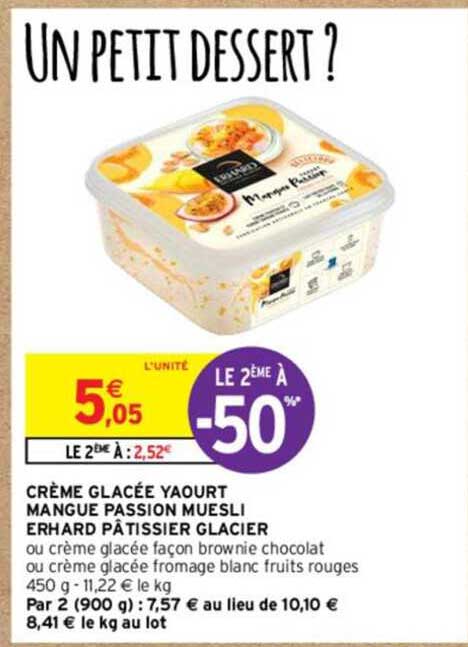 Crème Glacée Yaourt Mangue Passion Muesli Erhard Pâtissier Glacier