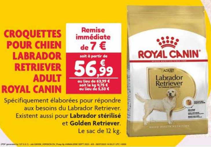 croquettes pour chien labrador retriever adul royal canin