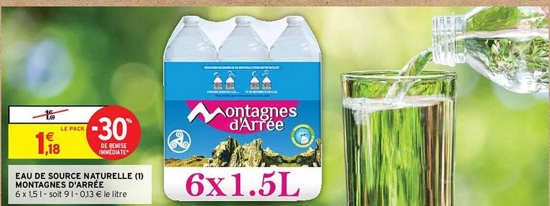 eau de source naturelle montagnes d'arrée