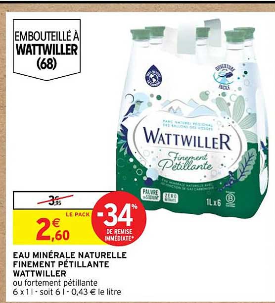 eau minérale naturelle finement pétillante wattwiller