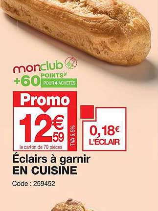 éclairs à garnir en cuisine