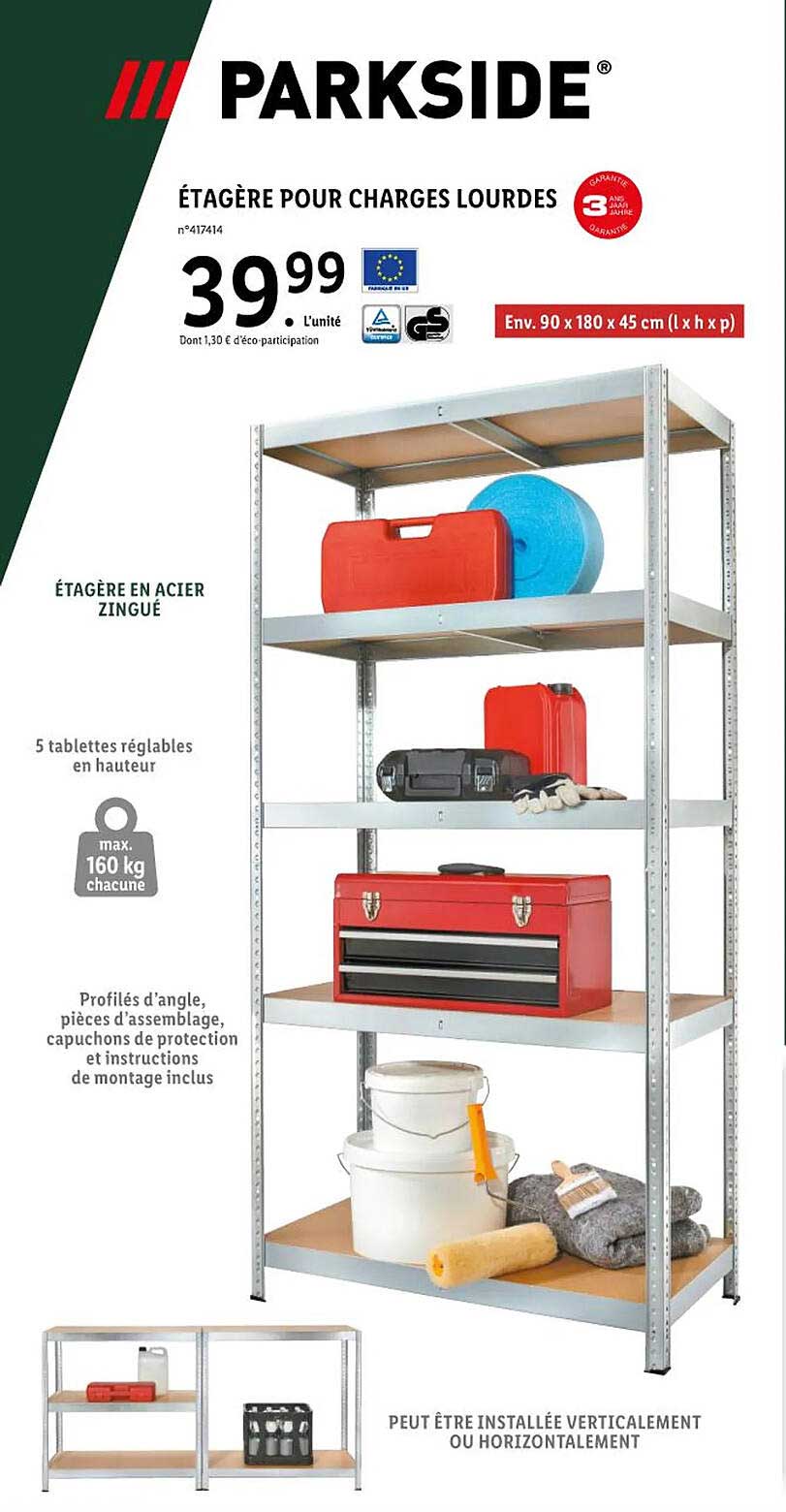 étagère pour charges lourdes parkside