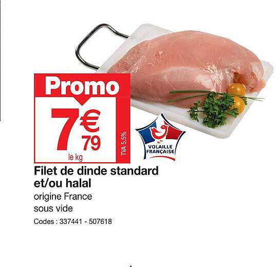 filet de dinde standard et/ou halal