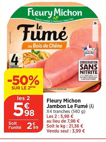 fleury michon jambon le fumé
