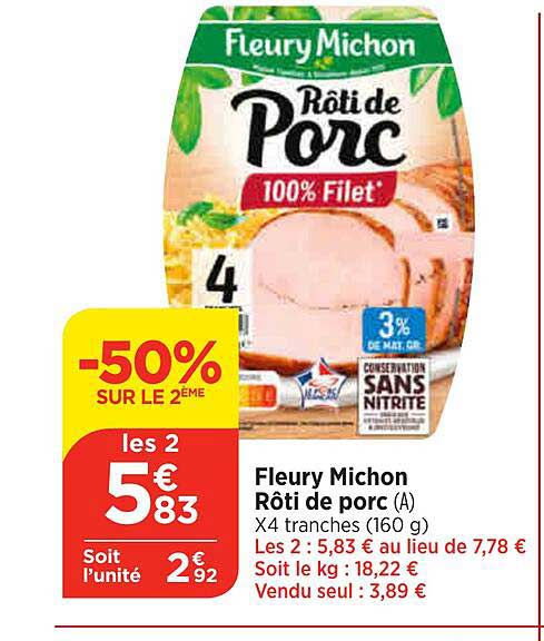 fleury michon rôti de porc