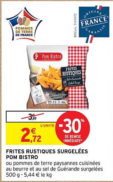 Frites Rustiques Surgelées Pom Bistro