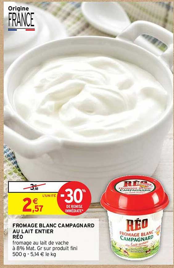 Fromage Blanc Campagnard Au Lait Entier Réo