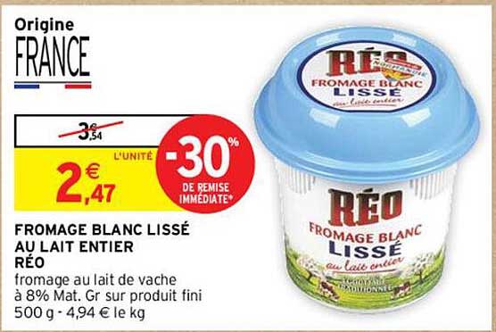 Fromage Blanc Lissé Au Lait Entier Réo