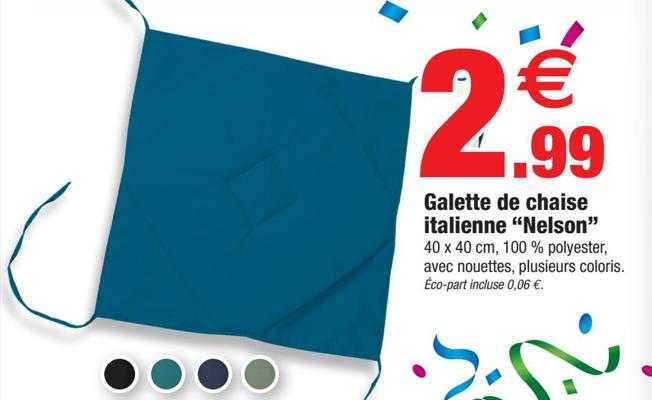 galette de chaise italienne "nelson"