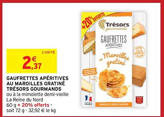 gaufrettes apéritives au maroilles gratiné trésors gourmands