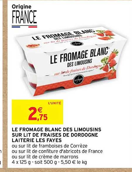 le fromage blanc des limousins sur lit de fraises de dordogne laiterie les fayes