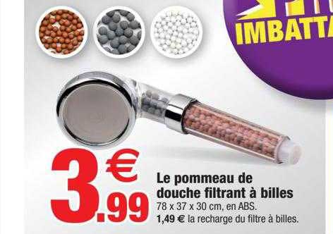 le pommeau de douche filtrant à billes