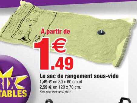 le sac de rangement sous-vide