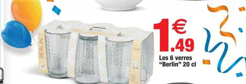 les 6 verres "berlin" 20cl